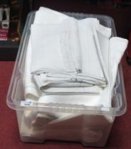 Vintage Linen Tablecloths etc :- One box.