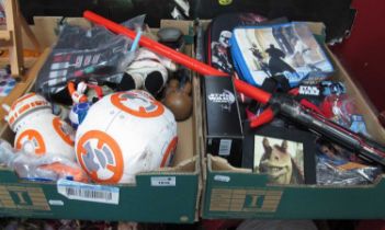 A quantity of Star Wars memorabilia to include Kylo Ren lightsaber, original trilogy box set,
