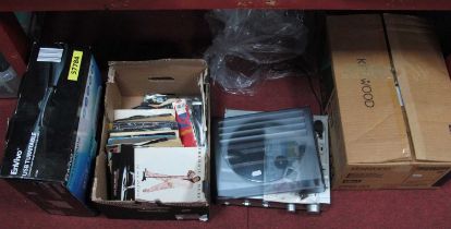 Envivo USB Turntable, Bush Turntable, Kenwood speaker system, 45rpm records - all Untested and