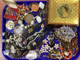 A Collection of Costume Jewellery, in hues of orange, gilt and brown, to include gilt coloured