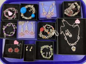 Modern Costume Jewellery, including matching necklaces and earring sets, expanding bracelets etc,