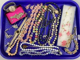 A Collection of Kitsch Style Jewellery, to include floral necklace and earring set, aurora