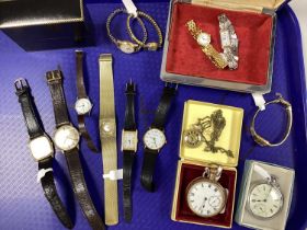 A Collection of Ladies and Gent's Wristwatches, including ladies Raymond Weil and Maurice Lacroix,