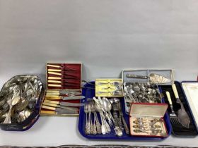 Assorted Plated and Other Cutlery, including cased and boxed sets, candle snuffer etc.