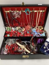 An Assortment of Costume Jewellery, to include enamel inlay butterfly necklace, beaded collarette