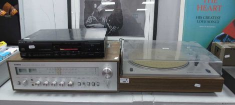 Yamaha YP-400 Turntable, Yamaha CR-600 Receiver and Sony CDP-M55 CD Player, (all untested).