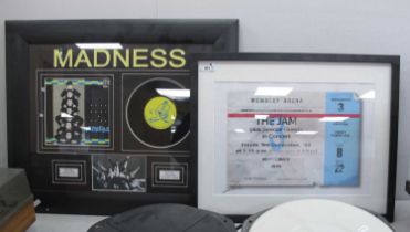 Framed 'Jam' Ticket Print and framed 'Madness' Display.