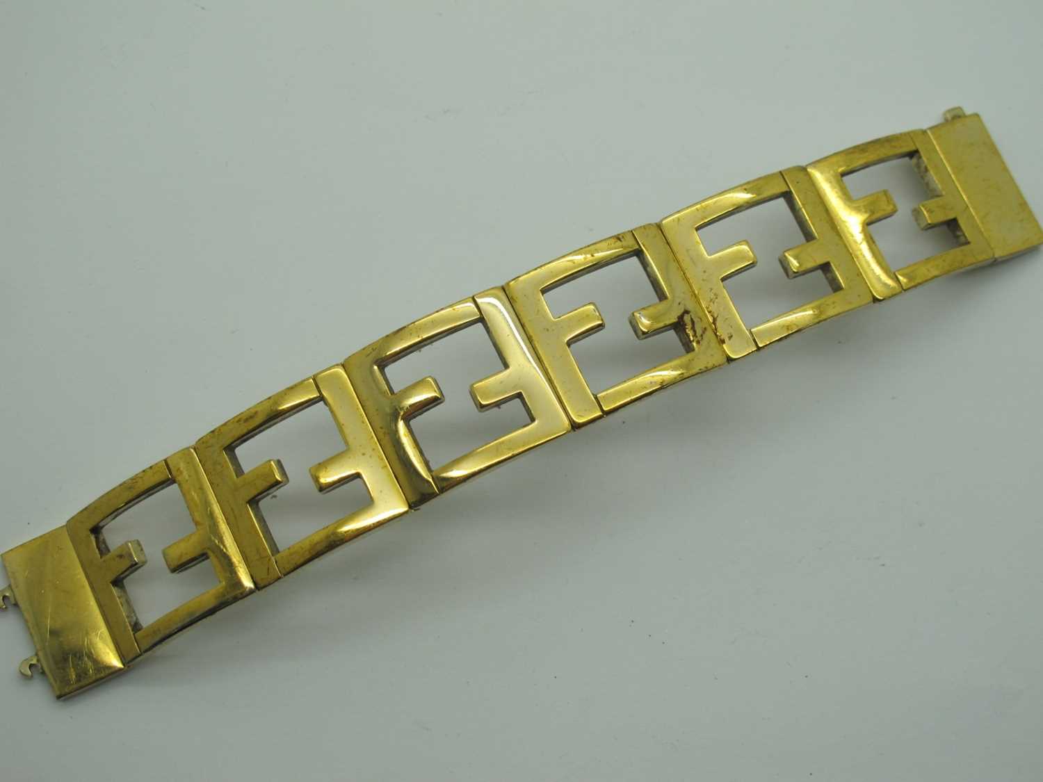 Fendi; A Modern Bracelet, to T-bar and loop fastener; together with a Fendi panel bracelet (clasp - Image 2 of 9