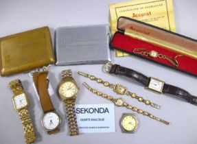 Vintage and Modern Ladies and Gent's Wristwatches, including Accurist, Sekonda, Manis, etc; together