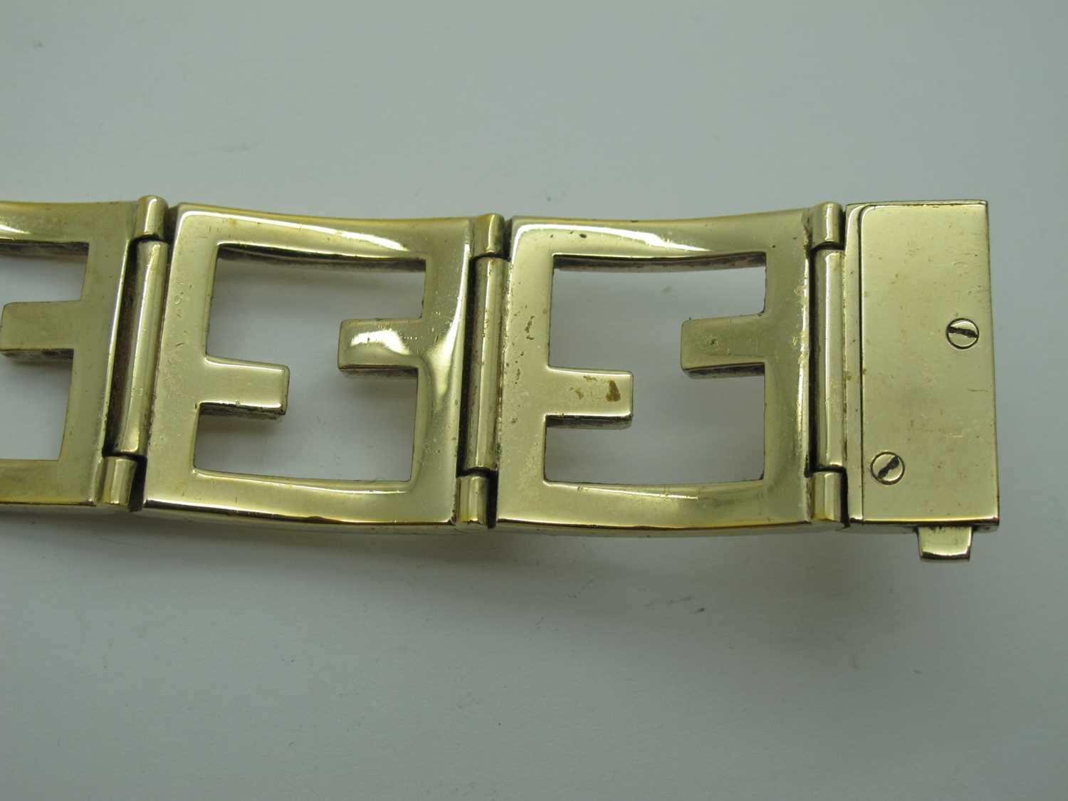 Fendi; A Modern Bracelet, to T-bar and loop fastener; together with a Fendi panel bracelet (clasp - Image 4 of 9