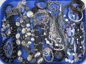 Assorted Costume Jewellery, including bead necklaces, bangles and bracelets, freshwater pearls,