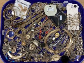 A Collection of Gilt Coloured Jewellery to include bangles, statement collar necklace, varied size