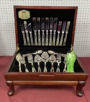 A Modern Viners Six Setting Canteen of Kings Pattern Plated Cutlery, in original fitted case on