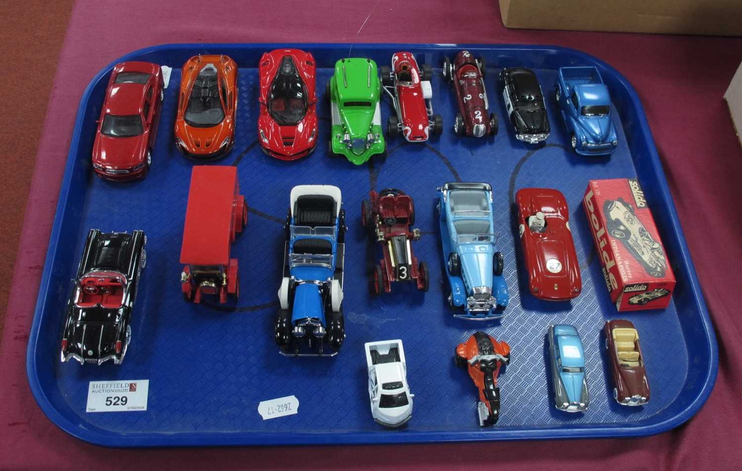 Nineteen Diecast, Plastic Model Vehicles by The Franklin Mint, Tekno, Solido, Matchbox and other