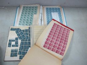 Stamps; Three Albums containing part sheets, blocks, multiples of German stamps from the third reich