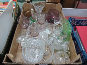 Cut Glass Bowl, vases, cut glass baskets, etc:- One Box.