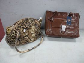 Ashwood Leather Handbag 52188 Bridge, Butler & Wilson leopard skin effect example. (2).