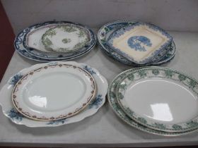 Meat Plates - Keeling 'Evesham', Upper Hanley, 'Ottowa', Losol, Bridgwood, Meakin, etc:- (12).