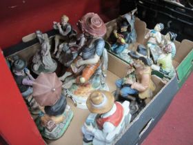 Pottery and Resin Figure Groups (11):- Two Boxes.