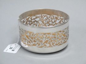 A Decorative Hallmarked Silver Bottle Coaster, John Wilmot, Birmingham 1910, of (7cm) deep form,