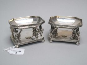 A Pair of Decorative Spanish Dishes, stamped marks for Plateria Lopez (Madrid), each of Empire style