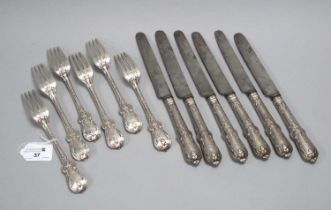 A Set of Six Victorian Hallmarked Silver Table Forks, George Adams, London 1866, the decorative