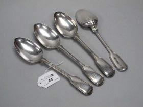 A Set of Six Hallmarked Silver Fiddle and Thread Pattern Table Spoons, Elizabeth Eaton, London 1848,