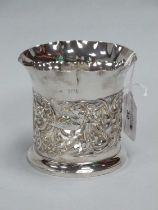 A Victorian Hallmarked Silver Vase, William Comyns, London 1895, (lacking liner) pierced and