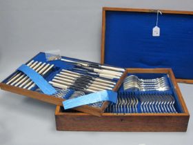 XIX Century William Batt & Sons (Sheffield) Twelve Setting Canteen of Plated Cutlery, the forks