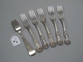 A Set of Six Scottish Hallmarked Silver Kings Pattern Table Forks, Andrew Wilkie, Edinburgh 1839,