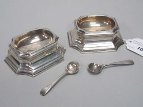 A Pair of George II Hallmarked Silver Trencher Salts, Edward Wood, London 1729, initialled to the