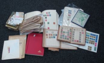 Stamps, An Early Worldwide Stamp Collection, housed in four junior albums and two loose leaf albums,
