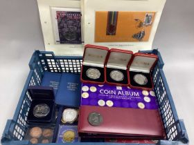 Collection Of GB And World Coins, including GB pre-1947 silver, 'Australia Remembers' Sir Edward