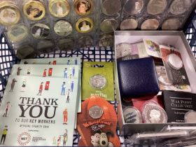 Large Collection Of GB And World Coins, including eight £5 coins, three "Thank You Key Workers"