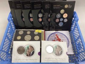 Eleven Royal Mint Coin Sets, including two 2008 Bunc Emblems of Britain, four 2008 Royal Shield of