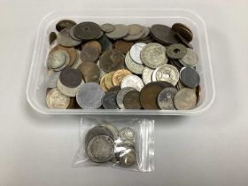 Collection Of GB And World Coins, including GB Pre 1947 Silver 84g, 1806 George III Penny, mixed
