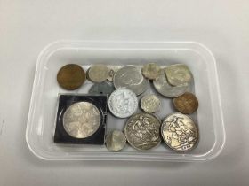 Collection Of GB And World Coins, including an 1895 and 1900 Victoria silver Crown, mixed circulated