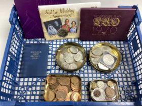 Collection Of GB And World Coins, including two QEII Golden Wedding Anniversary coin covers, 1970