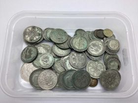 GB Pre 1947 Silver Coins, Half Crowns, Shillings etc, total weight 400g.