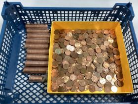 Large Collection Of Mainly GB Redeemable One Penny Coins, including nine uncirculated sealed rolls.