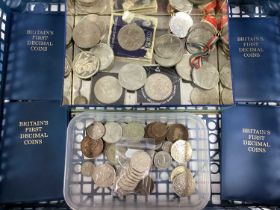Collection Of GB And World Coinage, including nine GB redeemable 50p's, Peter Rabitt, Battle of