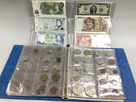 Collection Of GB And World Coins/Banknotes, including USA, GB Commemorative Crowns, GB £1, £5 and £