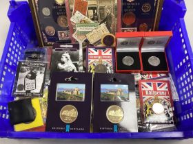 Large Collection Of GB Commemorative Coins, including Westair reproduction coins, commemorative