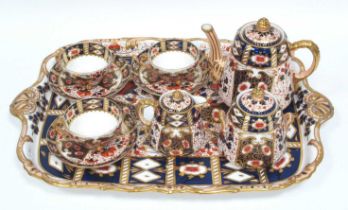 A Davenport Porcelain Cabaret Service, decorated in an Imari pattern, comprising, rectangular