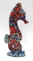 An Anita Harris Pottery Model of a Seahorse, gold signed to base, 28.5cm high.