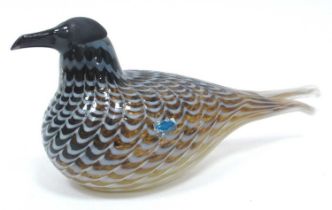 An Oiva Toikka Nuutajarvi Finnish Glass Model of a Bird, etched mark, number 2602/3000, applied