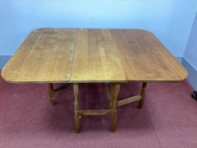 Beaverman (Colin Almack of Sutton-Under-Whitestonecliffe); An Oak Drop Leaf Table, with adzed top on