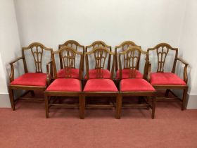 A Set of Eight (Two Carver and Six Single) Late XVIII/Early XIX Century Mahogany Dining Chairs, with