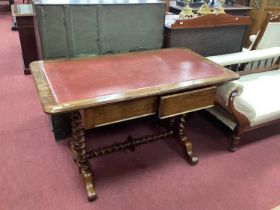 John Metcalfe of Richmond, XIX Century Mahogany Desk, with inset scriver, curved corners, two