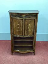 An Early XX Century Inlaid Rosewood Serpentine Shaped Cabinet, with single door with panels inlaid